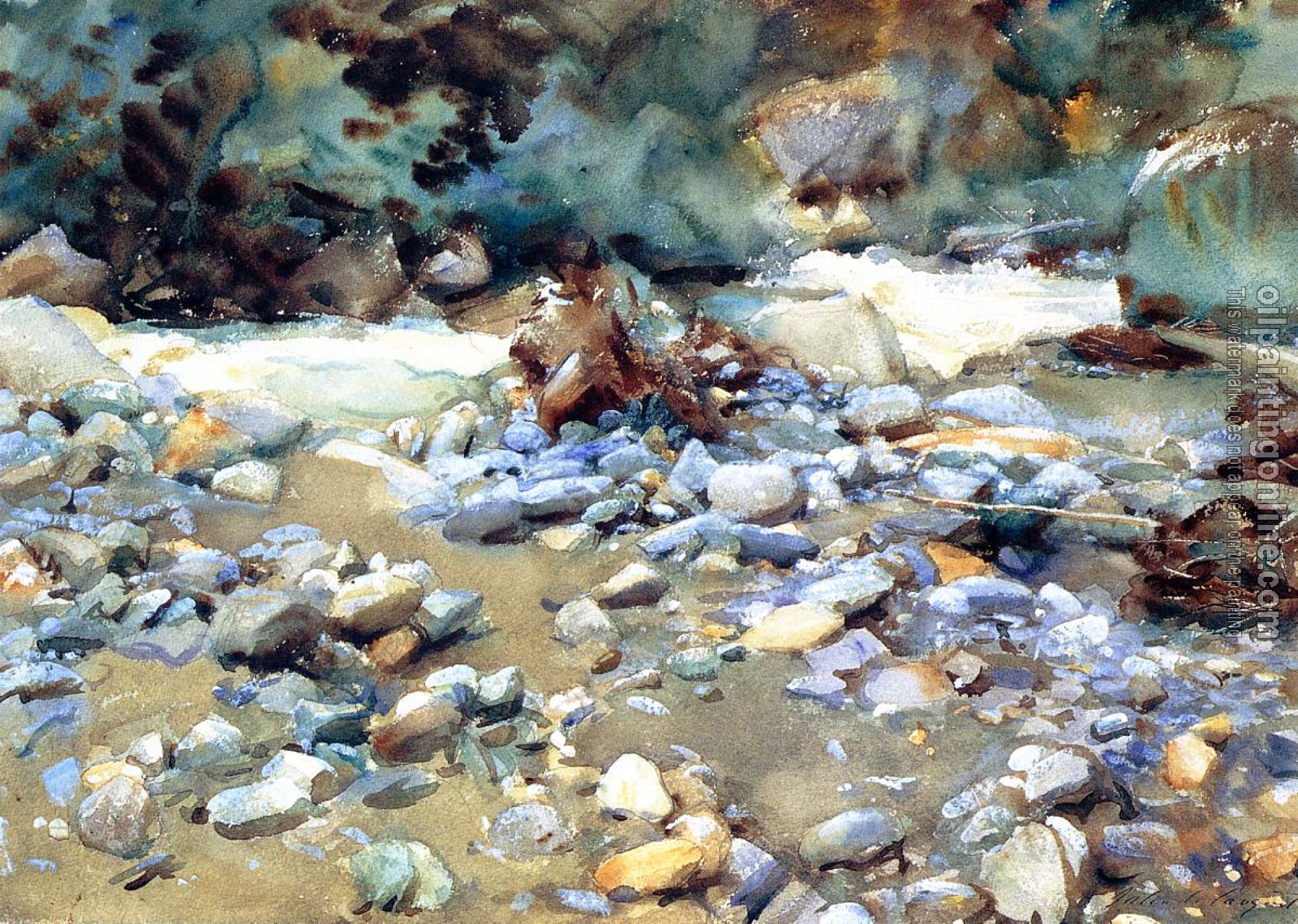 Sargent, John Singer - Purtud, Bed of a Glacier Torrent